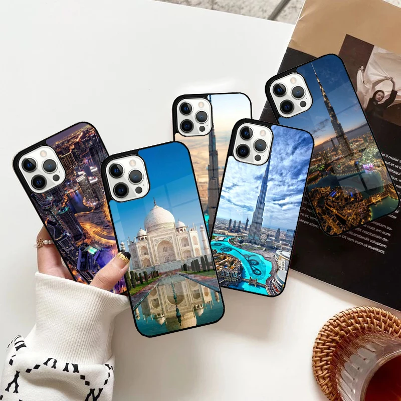 Pyramids Taj Mahal Dubai Phone Case Strong Magnetic for iPhone 15 16 14 13 Pro Max 11 12 Mini Magsafe Wireless Charging Cover