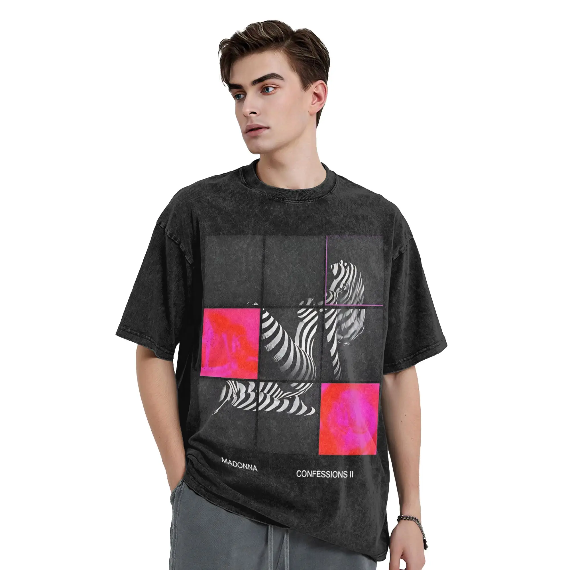 Washed T Shirts 2026 M-Madonna Confessions II Novelty T-Shirt High Street  Streetwear Cotton Printed Tops Tees for Men Women
