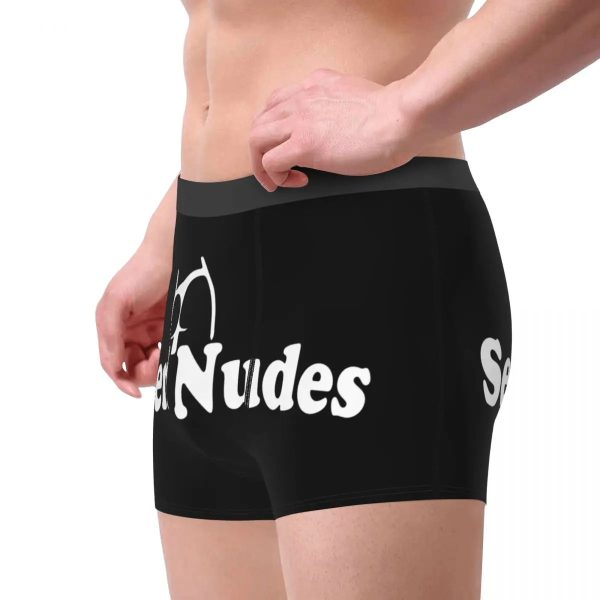 Sexy Send Nudes Boxers Shorts Funny Humor Joke Quotes Underpants Men\'s Stretch Briefs Underwear