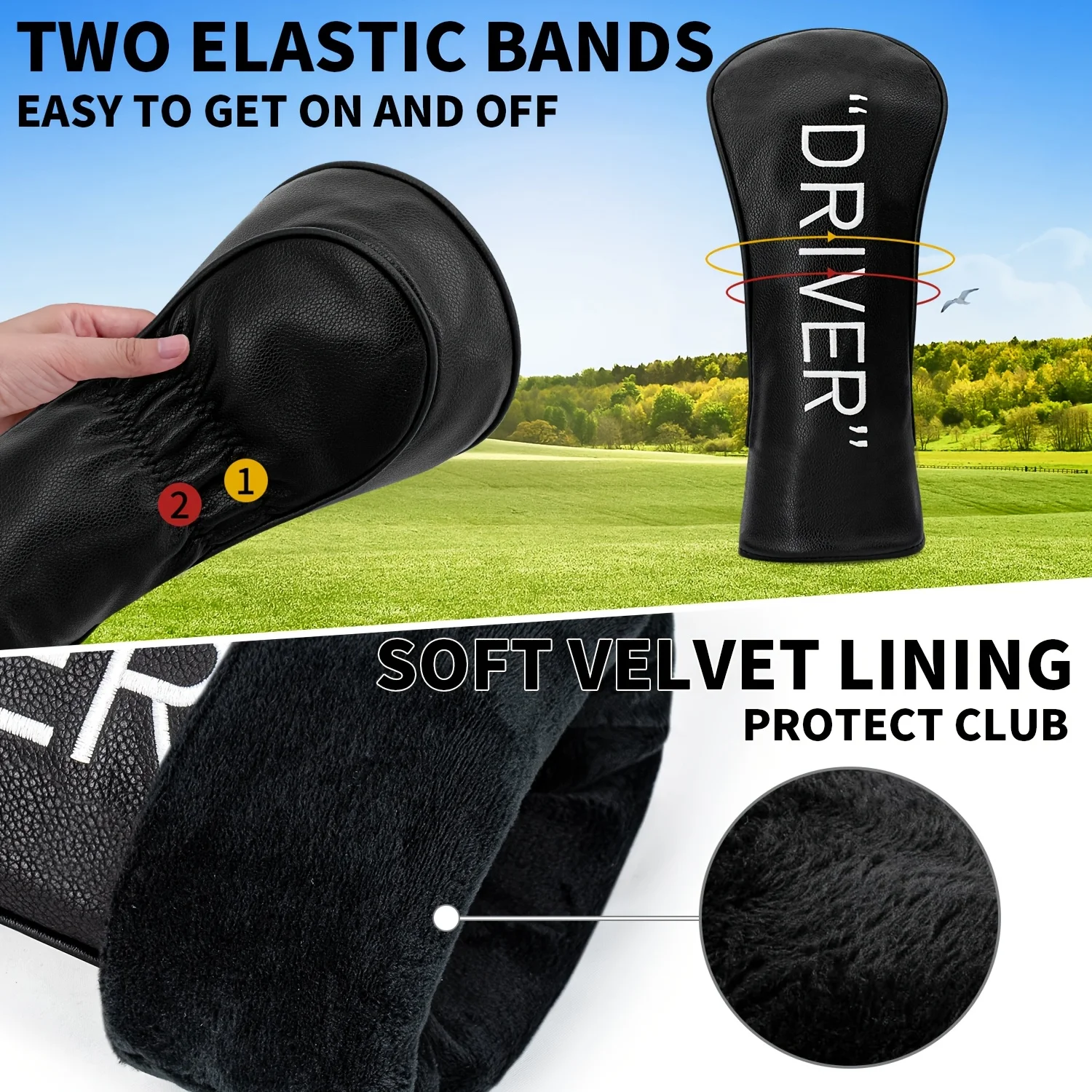 1pc/4pcs Driver/Fairway/Hybrid Headcover - Simplicity Design Style Golf Club Cover, Fashionable Golf Head Cover, Best Gift image 2