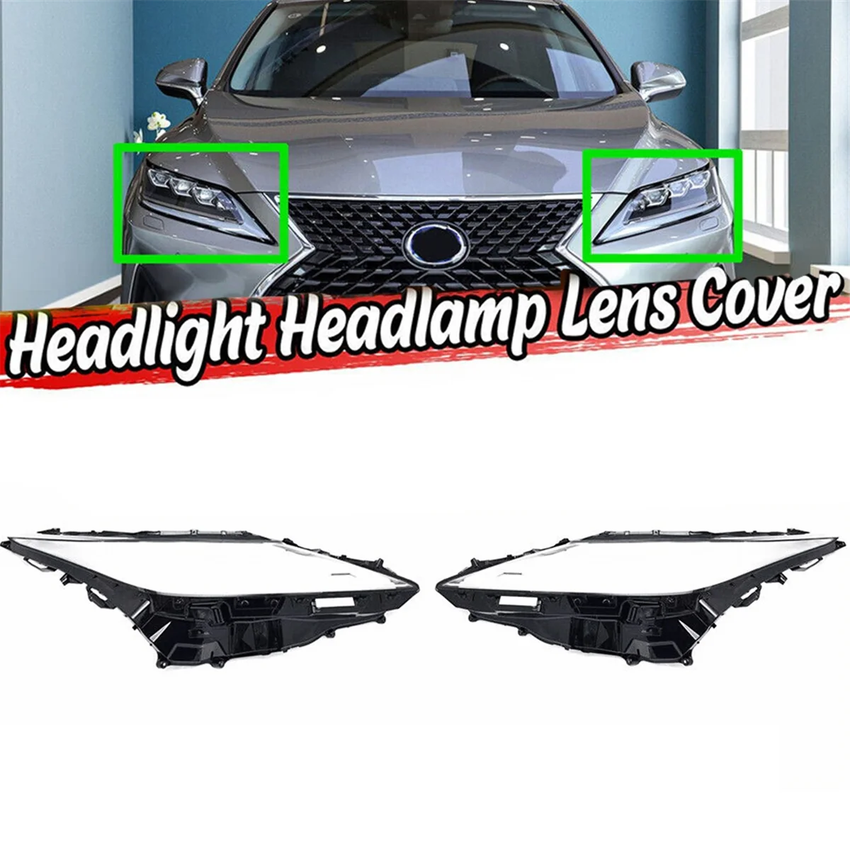 Right Car Headlight Lens Cover Head Light Lamp Shade Shell Lens Lampshade for Lexus RX300 RX350 RX450 2020 2021