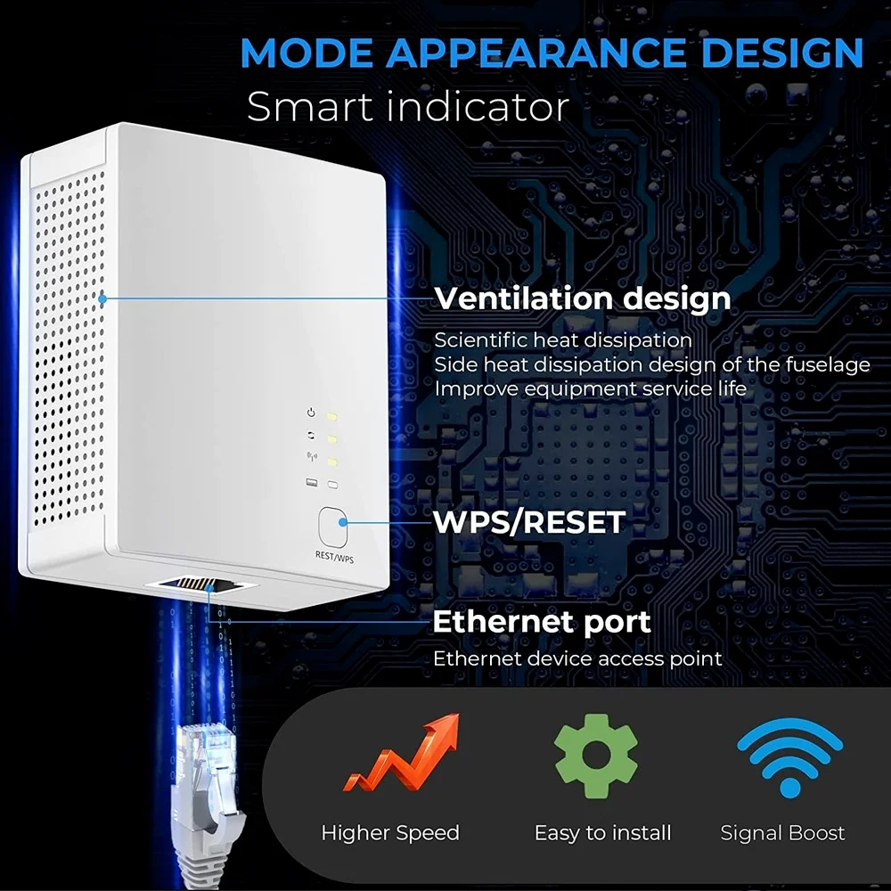 

WiFi Extender Wireless Signal Booster 300Mbps Internet Booster for Home