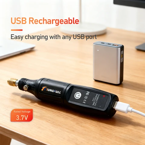 Мини электрическая дрель Tungfull с USB зарядкой — пример использования