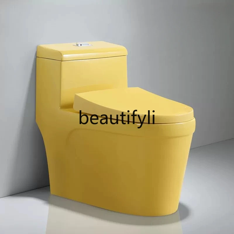 Color toilet flush toilet large diameter personalized siphon creative