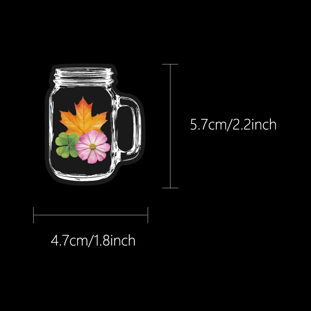 50 Stück Flasche getrocknete Blumen Aufkleber Pflanzen Blumen dekorative Laptop Tassen Sammelalbum Tagebuch DIY Gitarre Vase Aufkleber – Detail 1