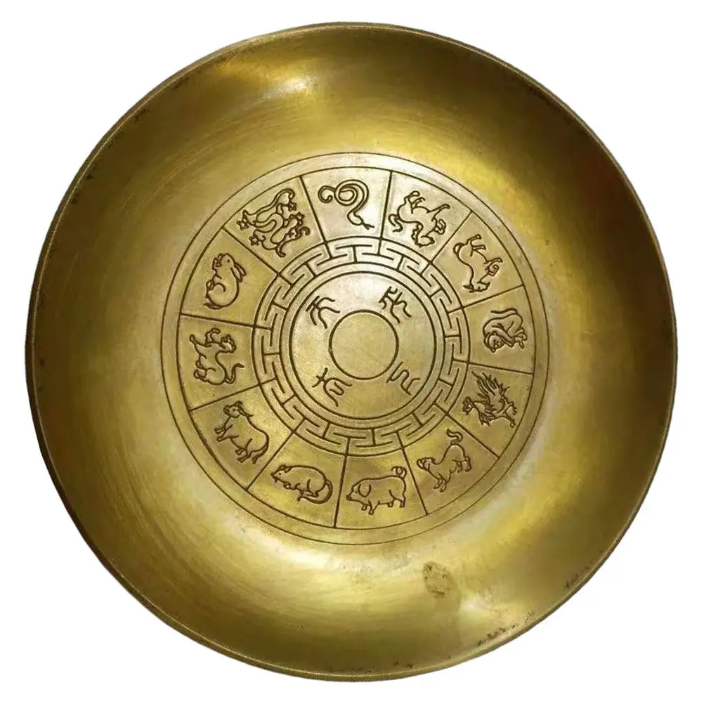 Paint Brush Washer Copper Ink Saucer Retro Chinese Style Cleaning Tray for Painting Calligraphy New Year Decor