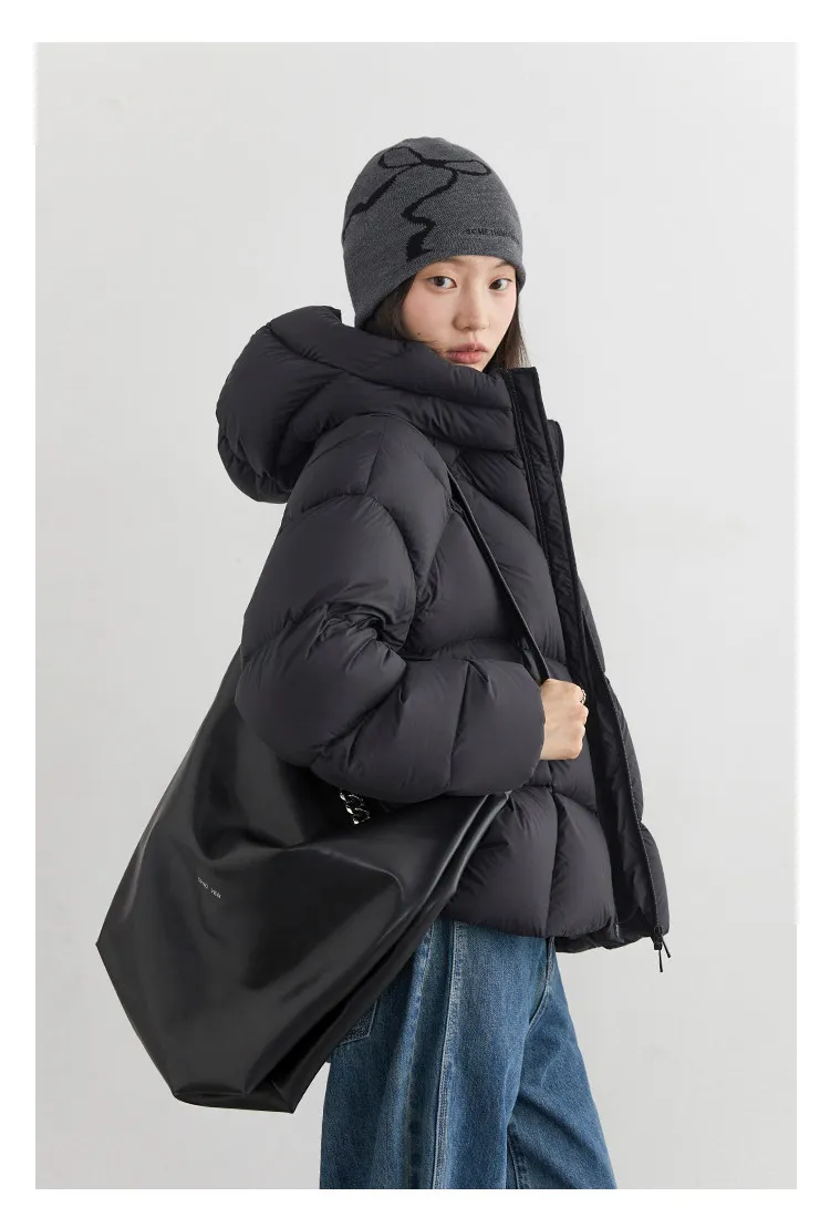 CHIC VEN Fashion Women Down Coats Solid Short Loose Casual Hooded Female Down Jacket 90 White Duck Down Autumn Winter 2025