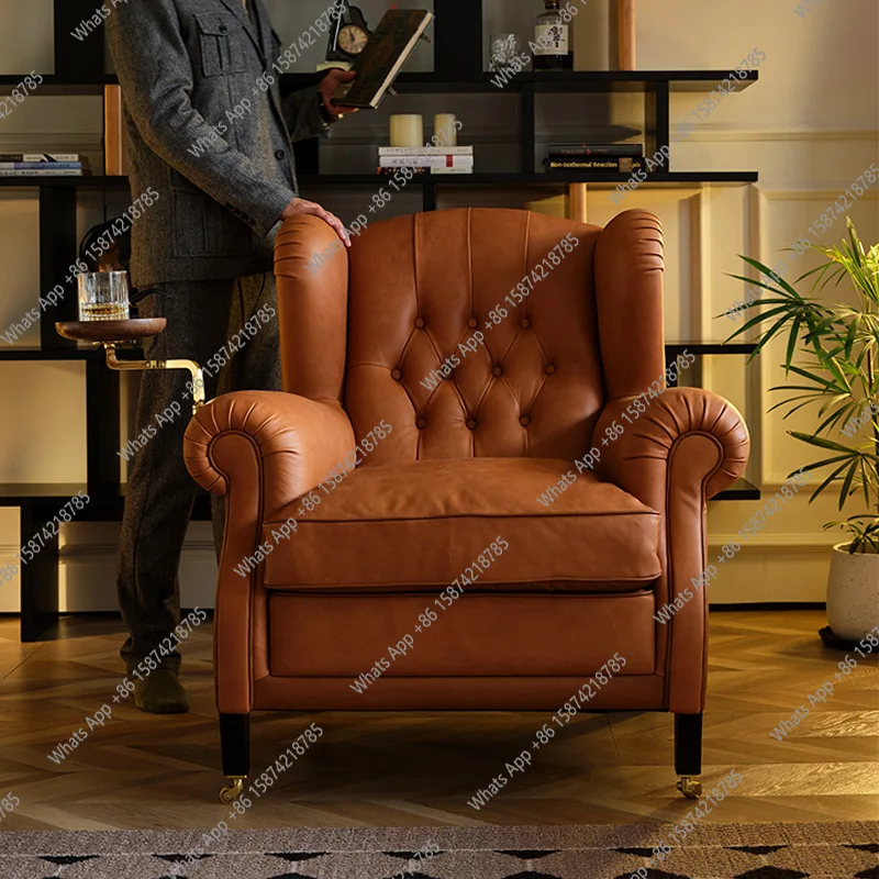 

Designer cigar chair full leather godfather chair high-end villa living room study single sofa tiger chair