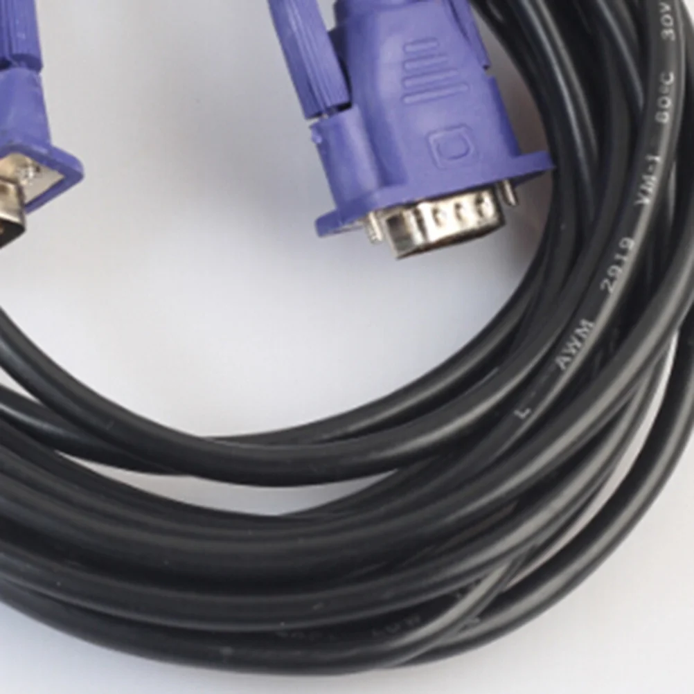 

5 Meters Vga Cable Male To Male For Monitor Support 800X600 To 1920X1200 Silver Plated Connectors Copper Core Emi Rfi Shielding