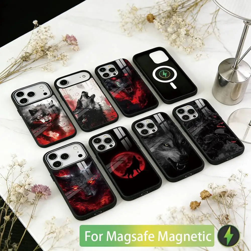 

The Wolf Phone Case For iPhone17,16,15,14,13,12,11 Plus,Pro Magnetic For Magsafe Wireless Charging