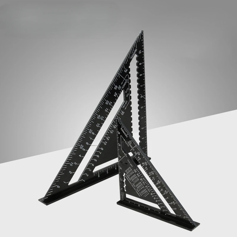 Metric 7-inch 12 Inch Multifunctional Aluminum Profile 45 Degree Angle Ruler 30cm Aluminum Alloy Triangle Ruler