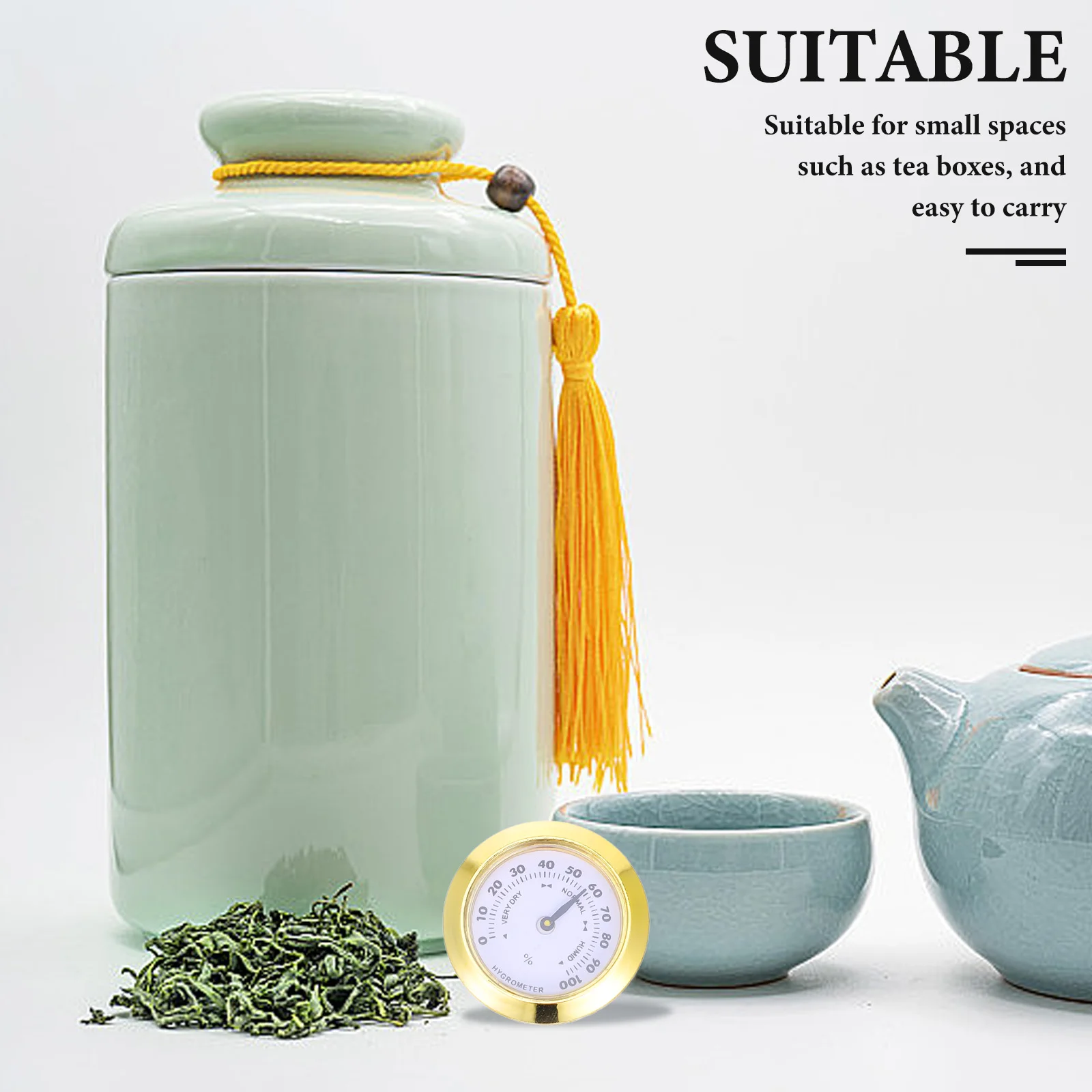 

Portable Hygrometer Indoor Outdoor Digital Humidity Gauge For Home Garden Cabinet Garage Tea Jar Reusable Small Round Humidity