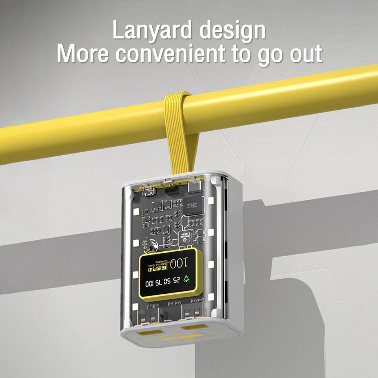 PD 22.5W DIY Power Bank Battery Box With LCD Display Transparent Shell Warm LED Night Light Charger Box For 3*18650 Battery