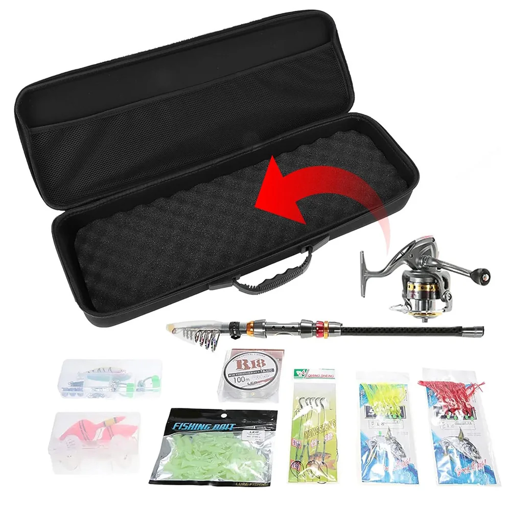 Portable Waterproof Hard EVA Case for Fishing Tackle Storage Bag Shockproof Reel Carry Bags Fishing Tackle Tool Travel Organizer