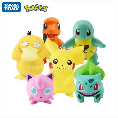 6 Pz/set Pokemon Pikachu Anime Figura Charmander Psyduck Squirtle Jigglypuff Bulbasaur Giocattolo di Alta Qualità Modello Del Capretto Miglior Regalo
