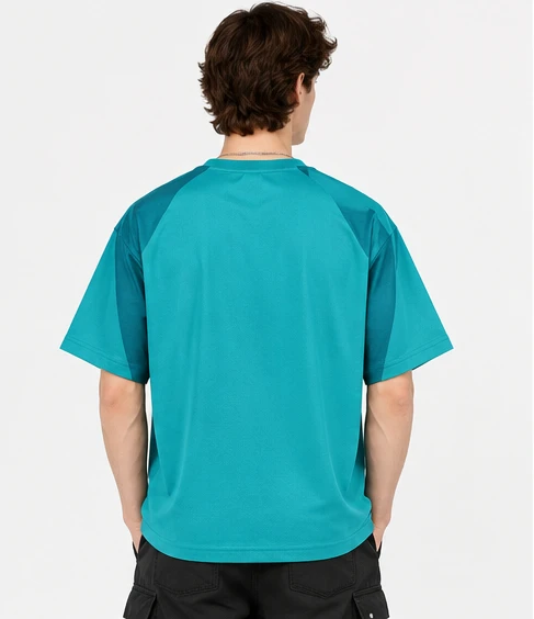 2026 Teal Sunburst Stripe Graphic T-shirt Unisex Abstract Beast Head Print Tee Summer Loose Short Sleeve Streetwear Casual Tops