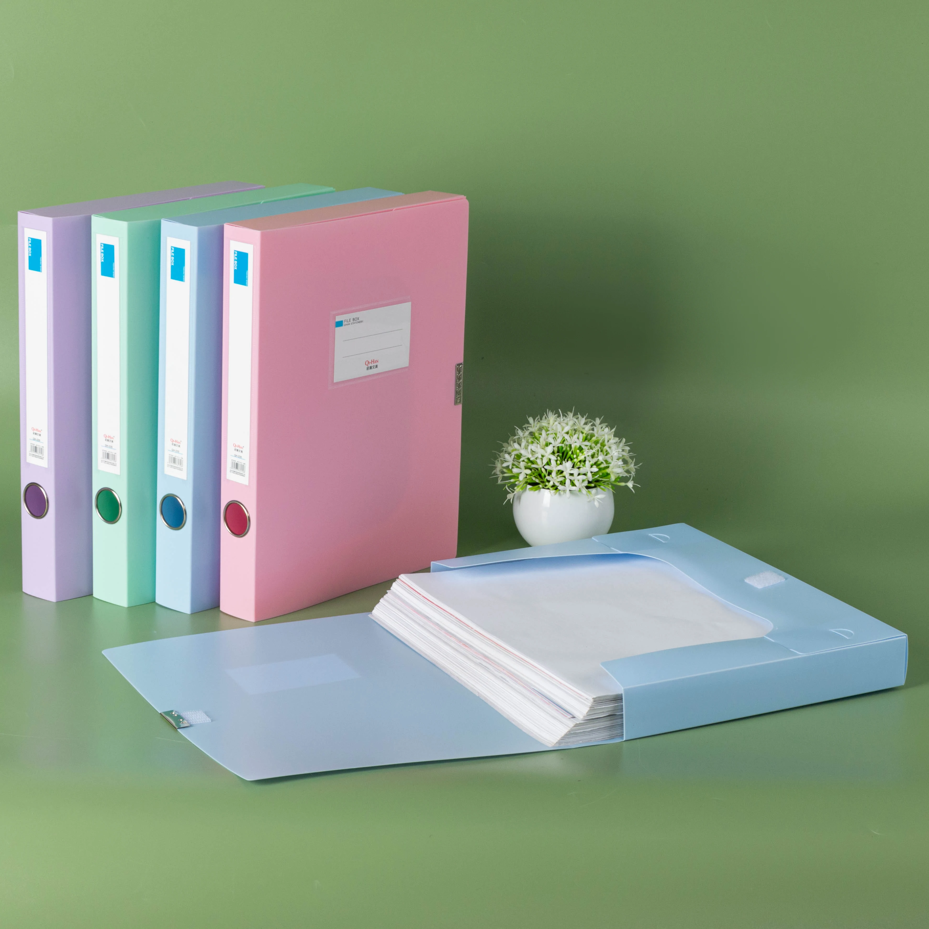 Morandi file box, A4 folder, file box, Velcro fastener storage bag, data book, office storage box