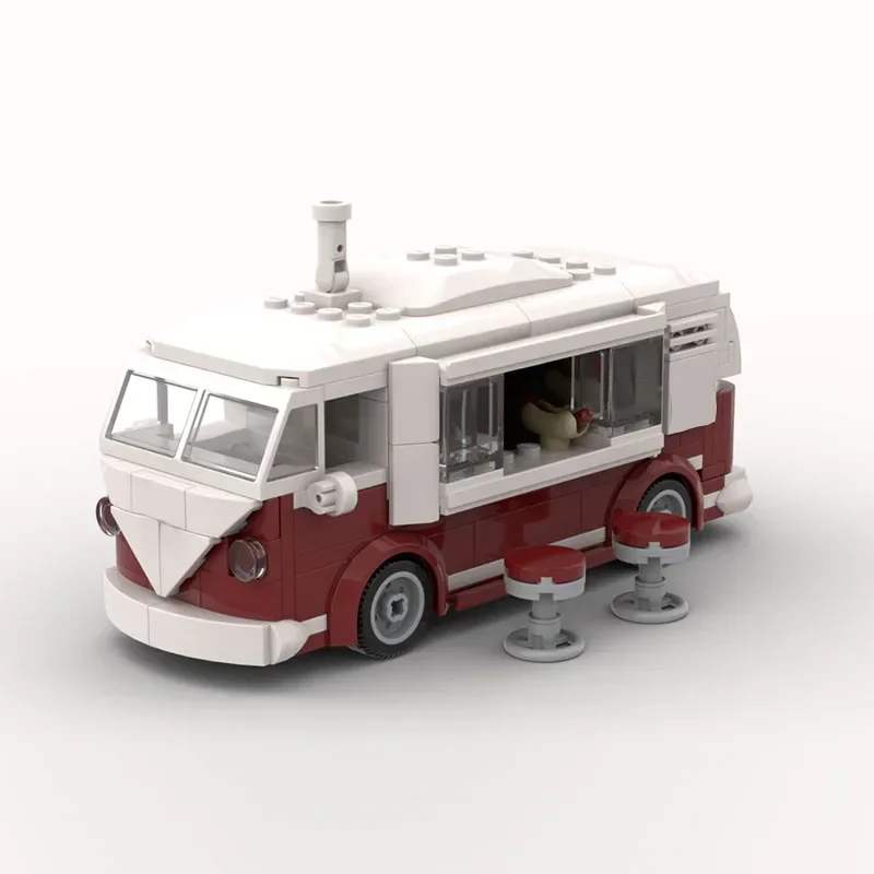 Modelo de coche de ciudad Popular, ladrillo de construcción MOC, coche comedor clásico y bonito, tecnología Modular, regalo, vacaciones, montar, traje de juguete para niños