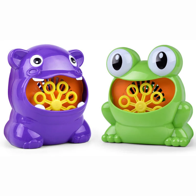 New Bubble Gun Cute Frog Automatic Bubble Machine Soap Water Bubble Blower Music Outdoor Toys for Kids juguetes brinquedos Toy