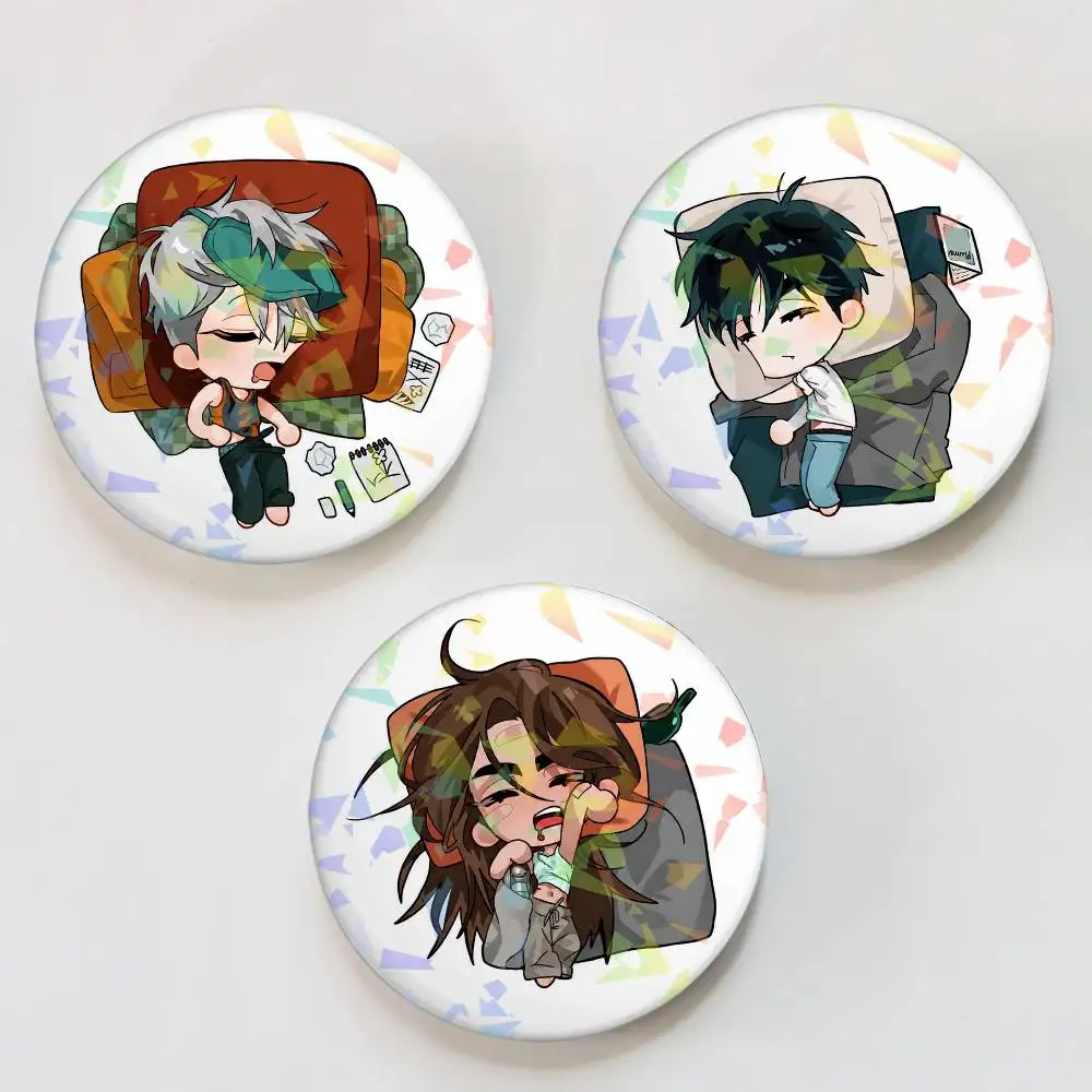 Anime A-Alien Stage Round Laser Badge Brooch Clothes Backpack Accessories Lapel Decoration Gift