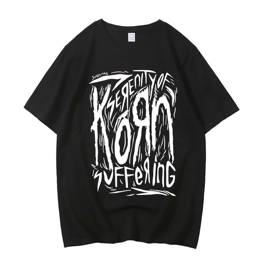 Korn cotton top tees teen Comfortable harajuku  Trendy Classic t shirt Punk Pop Culture Trendy Psychedelic Classic