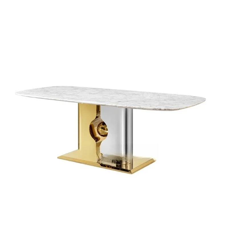 

Light luxury marble dining table, 2 meters of high-end household, 8-10 people dining table