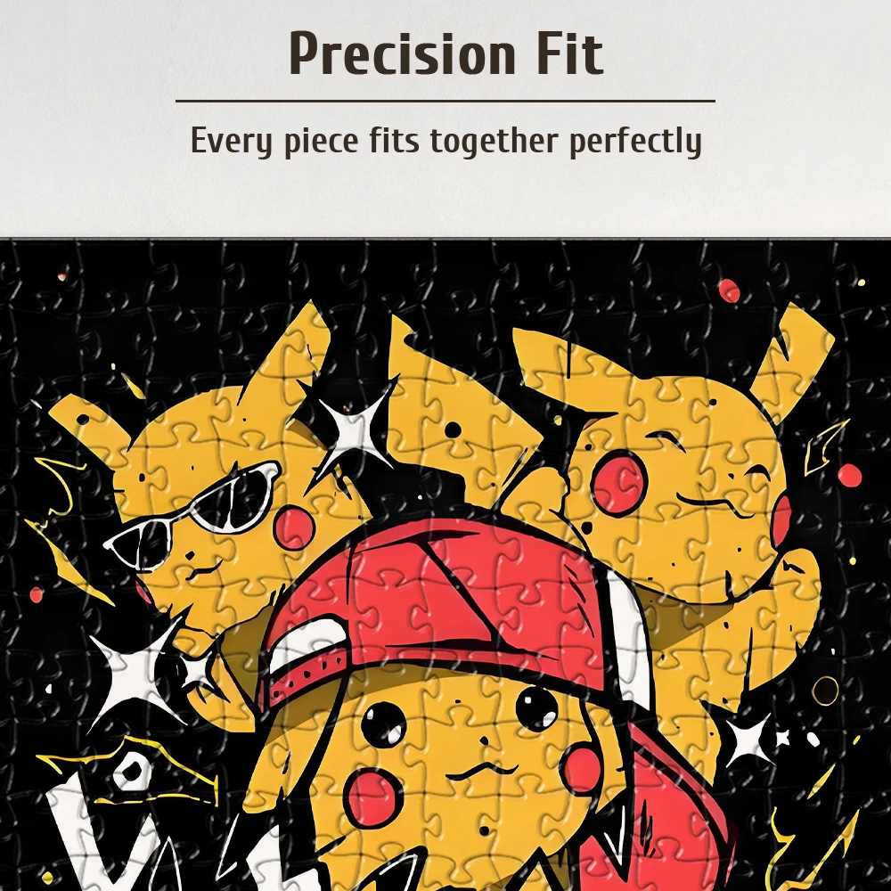 Pokemon theme Pikachu Wooden Puzzle Game - Educational Toy in Various Piece Counts 108/200/300/500/1000 Piece Options Available