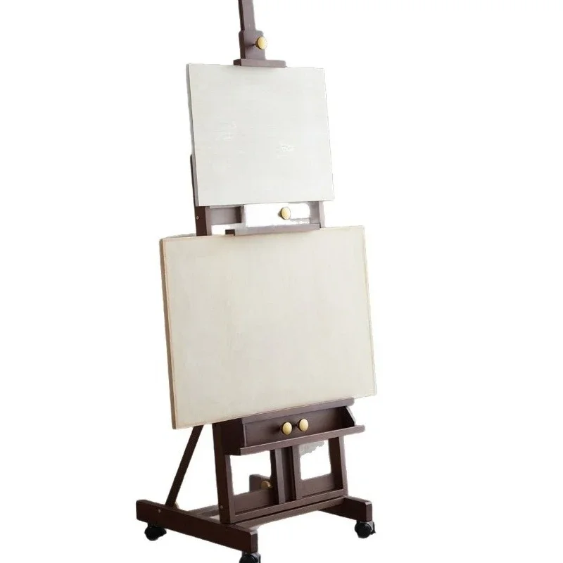 Black walnut color professional artist children's enlightenment easel art student special solid wood floor wooden easel