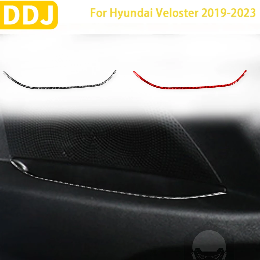 

For Hyundai Veloster 2019-2023 Accessories Carbon Fiber Car Interior Rear Passenger Storage Box Frame Trim Sticker Decoration