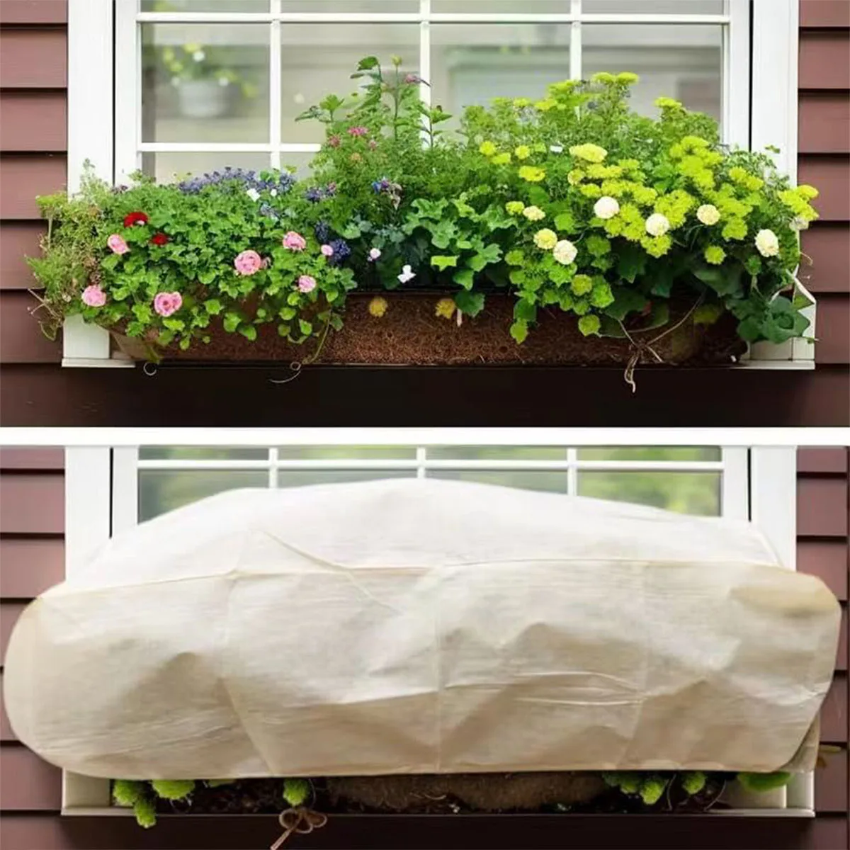 1pc capa de proteção de plantas de inverno-cama de flores quadrada & guarda de congelamento de vegetais com bainha elástica, material pp durável para jardim