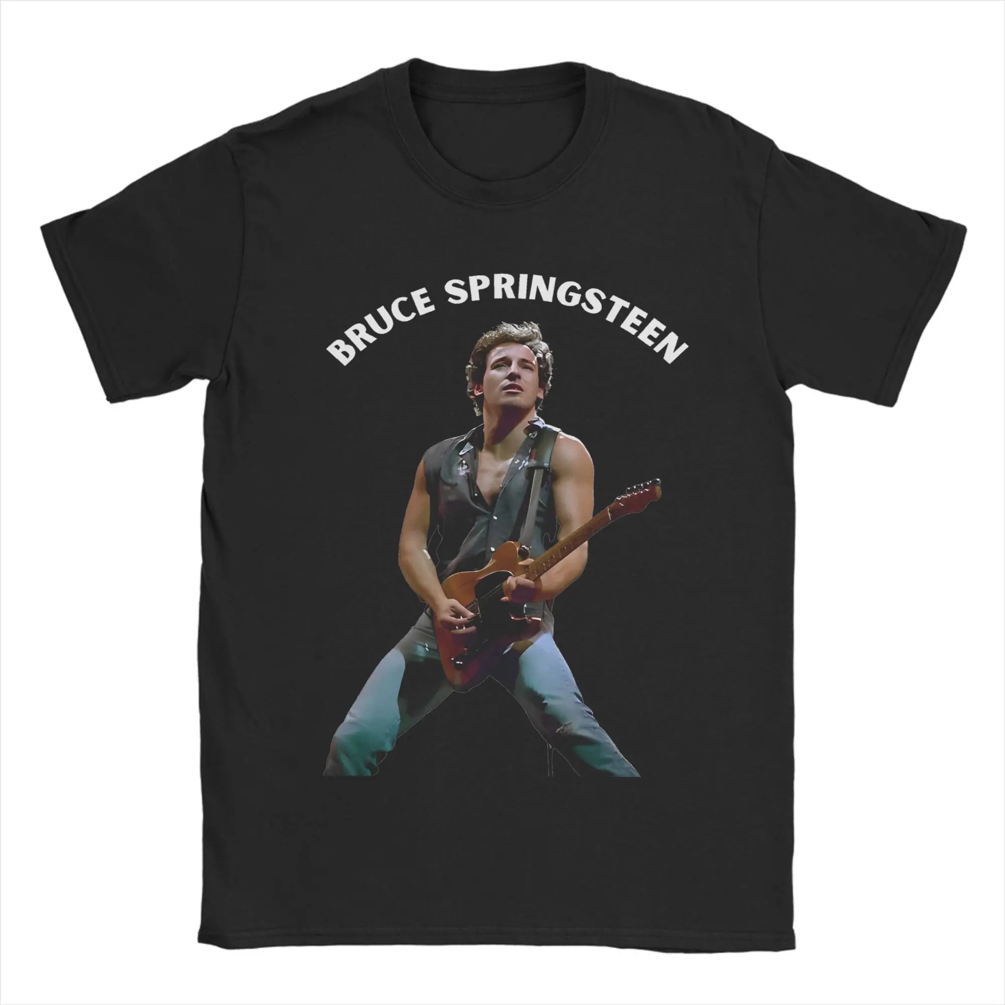 تي شيرت World Bruce Springsteens The Boss Rock Music Tour 100% قطن تي شيرت للرجال صيفي Y2K تي شيرت بأكمام قصيرة مطبوع عليه متعة