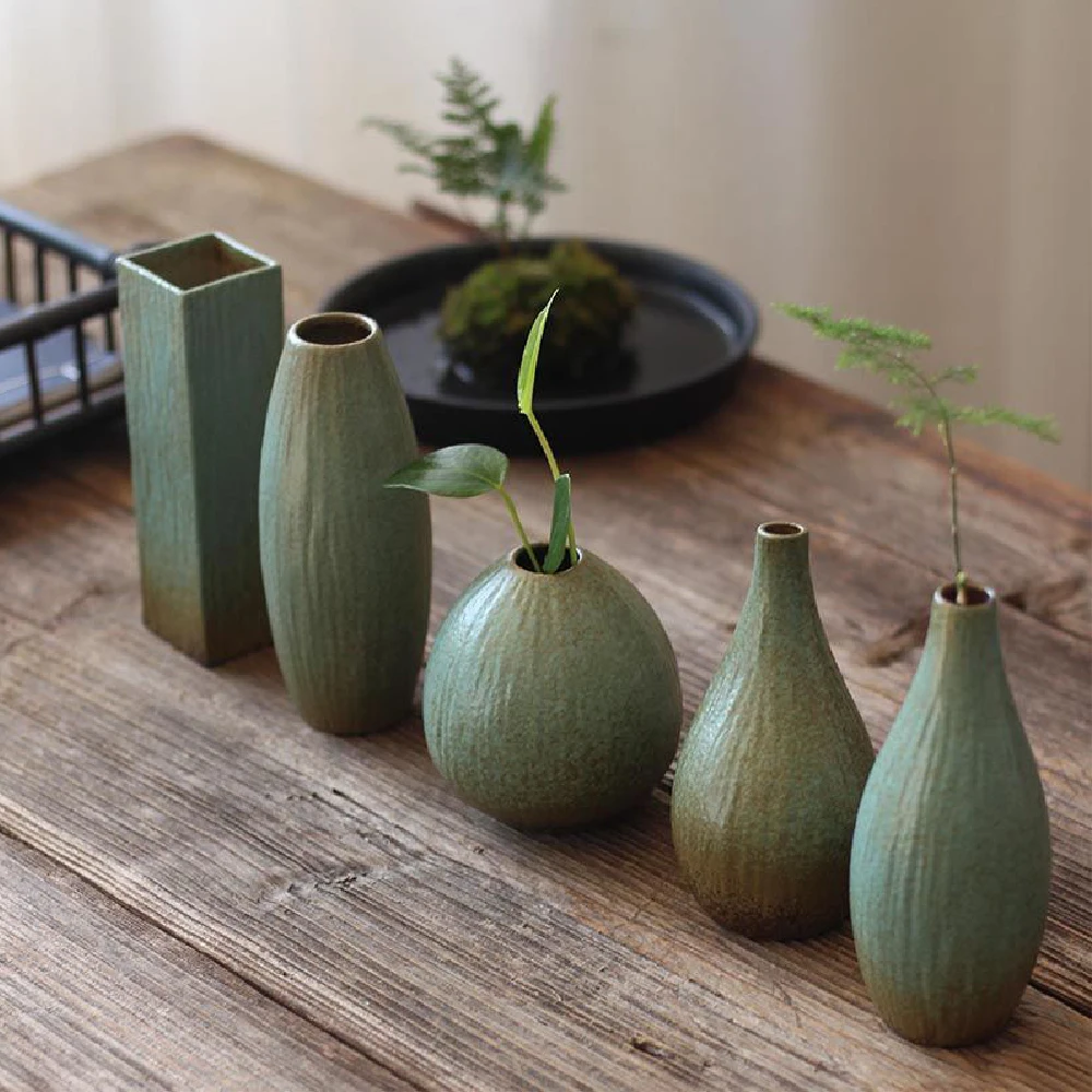 Simple ceramic vase decoration, living room home dining table decoration, hydroponic plant small vase