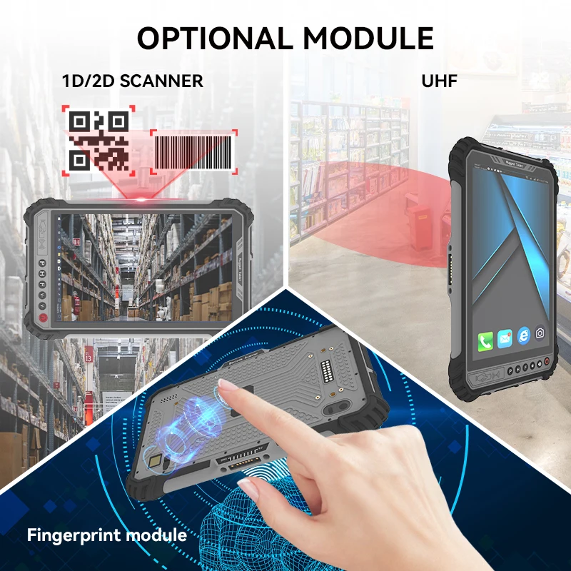 8inch 1920*1200IPS 400nit I5 CPU 8+256GB Rugged Tablet PC Win 10 With Fingerprint UHF