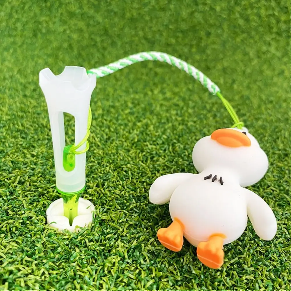 Plastic Cartoon Golf Rubber Tee Replacement Anti-loss Duck Golf Tee Ball Holder Portable Golf Novelty Shape Tee Outdoor