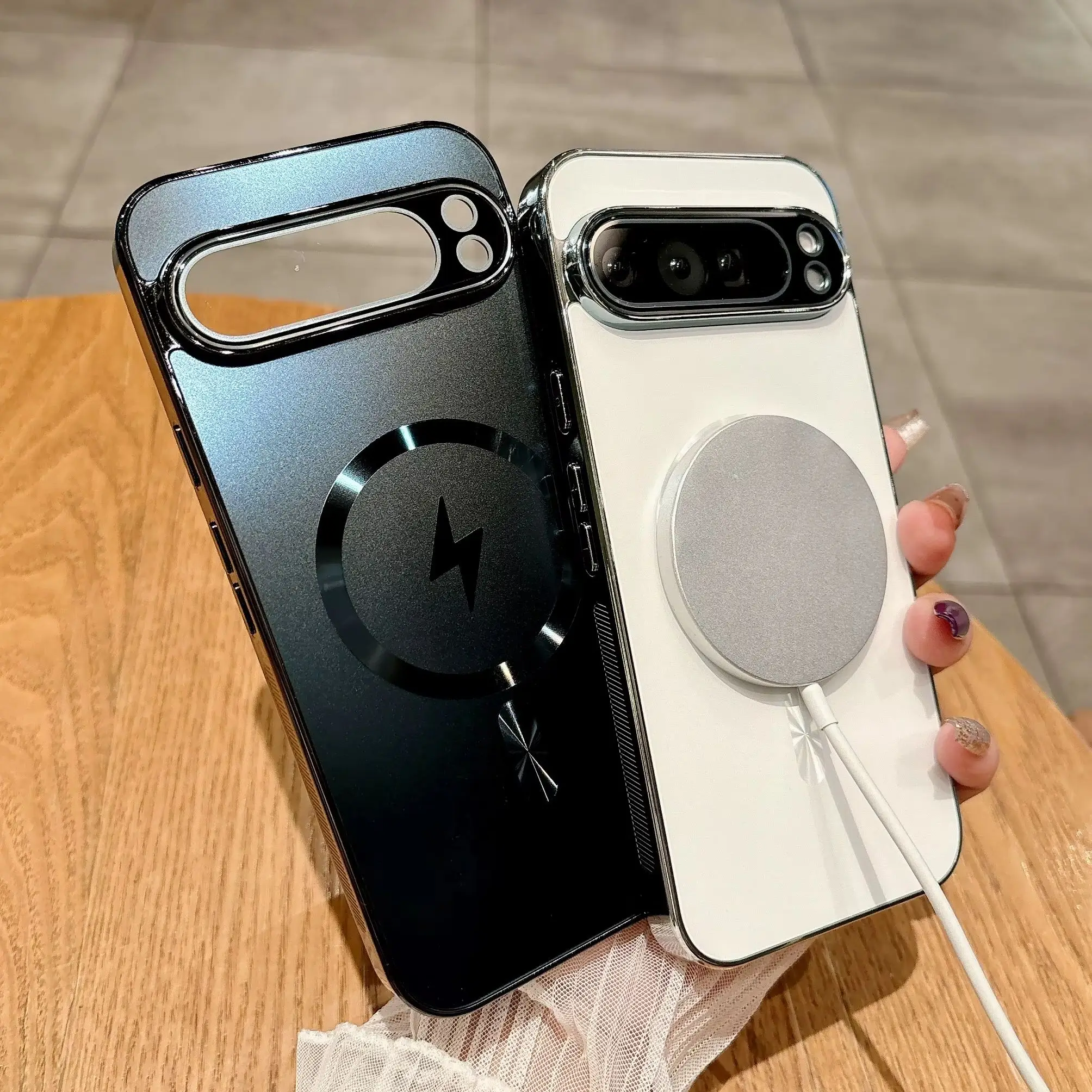 Funda magnética para teléfono con revestimiento AG mate para carga Magsafe, funda protectora de lente de vidrio para Google Pixel 11, 10, 9 Pro, XL, 8, 7, 6 Pro, 10A