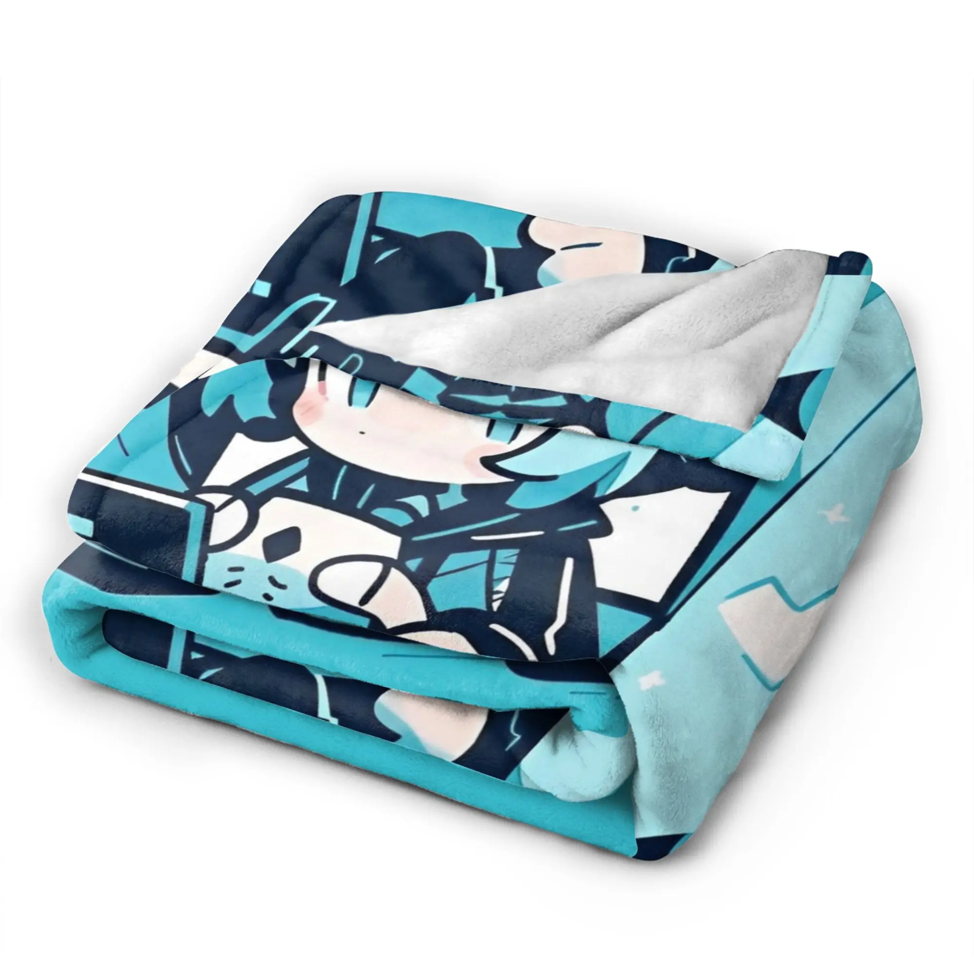 هاتسون ميكوس بطانيات قطيفة فوكالويد بطانيات رمي مخصصة للمنزل مفرش سرير 150*125 سم،