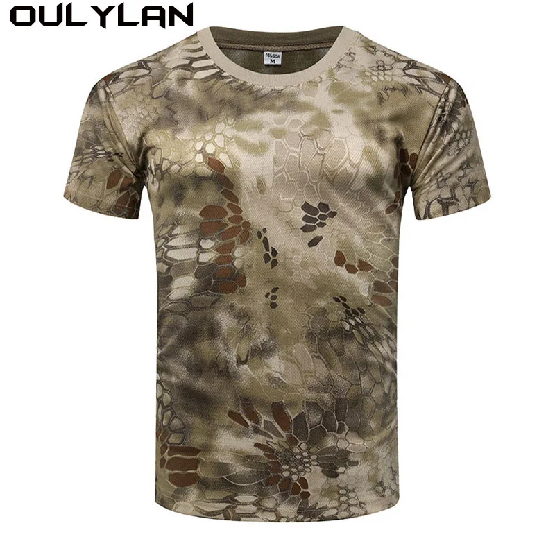 Short Sleeved Clothing Men Mesh Breathable Quick Drying Sports T-shirt Outdoor Physical Training Camouflage Tactical T-shirt