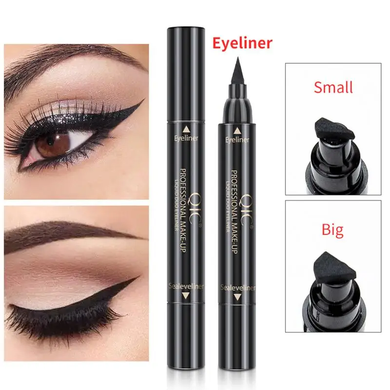 Eyeliner  Seal Stamp Black Liquid Eyeliner Pen Waterproof Fast Dry Double-ended Eye Liner Pencil Make-up For Women Cosmetics