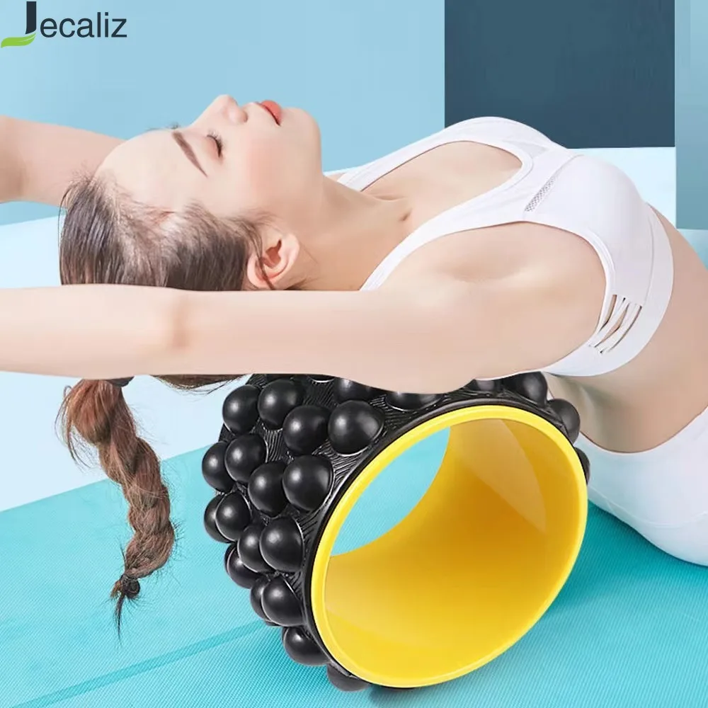 New Premium Foam Yoga Massage Roller Yoga Wheel Back Stretcher Back Massager Cracker for Back Pain Relief Fitness Equipment