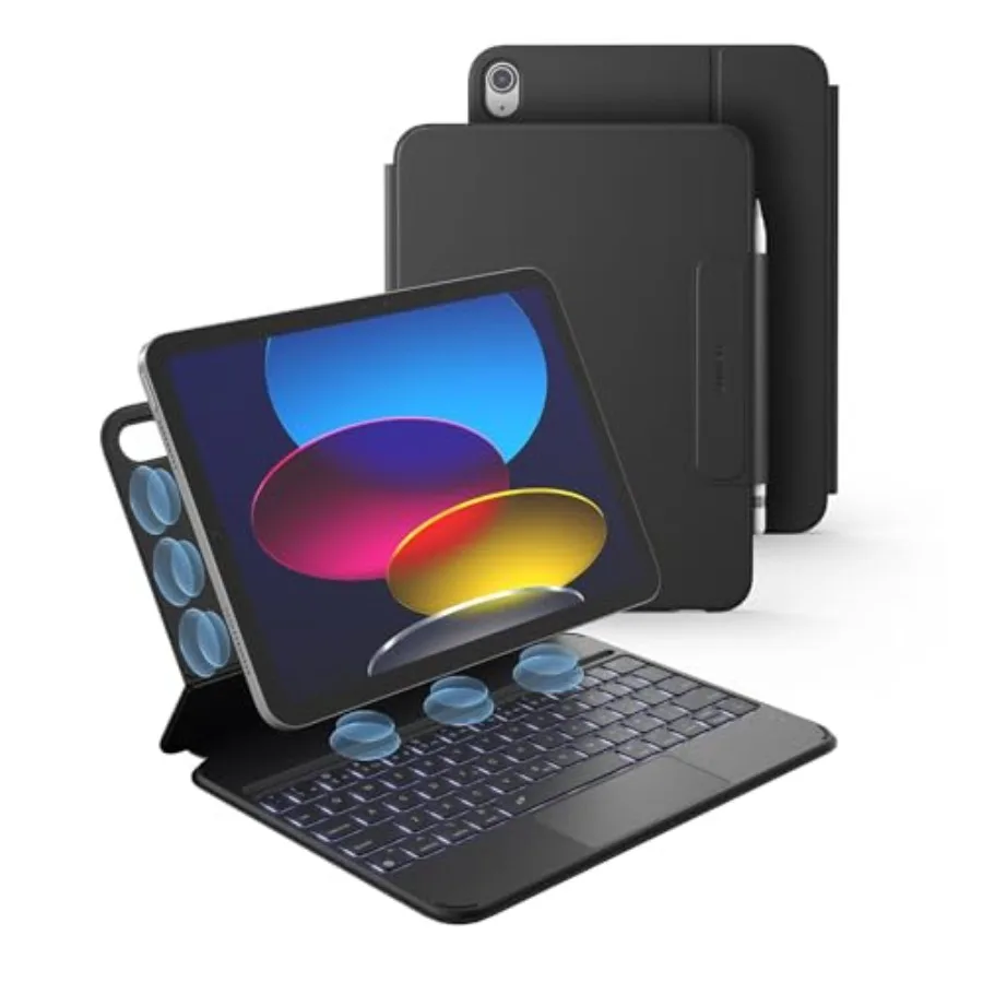 

Ультралегкий магнитный съемный чехол-клавиатура с мультитач-трекпадом и подсветкой клавиш для iPad 10-го поколения 10.9 2022 /11