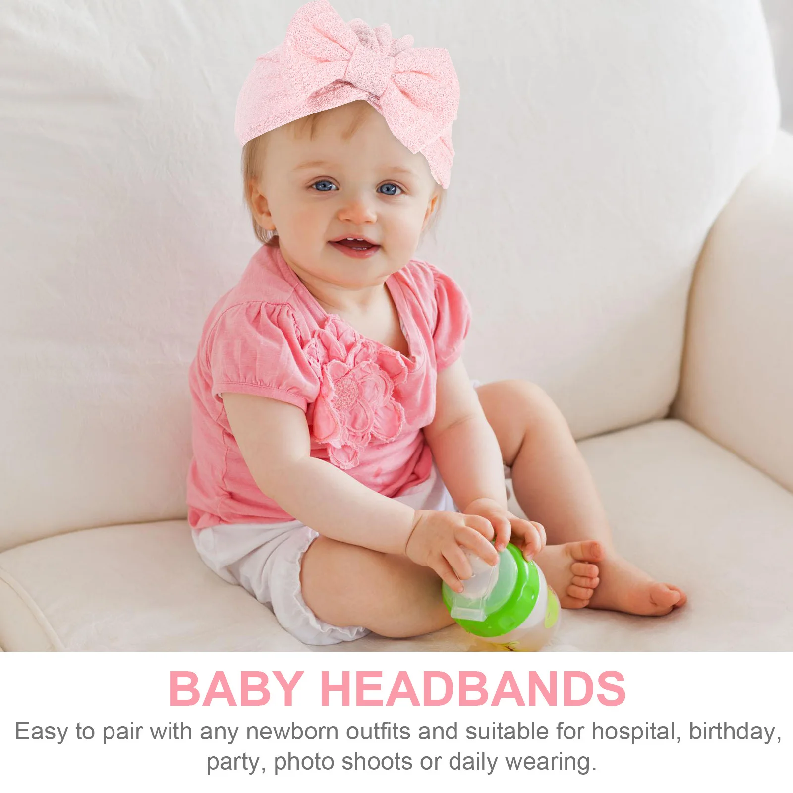 

Newborn Baby Hats Girls Bowknot Bonnet Infant Turban Soft Polyester Safe Durable Adorable Fashion Birthday Party
