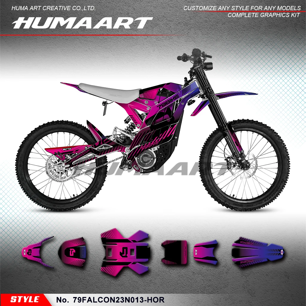 

HUMAART Dirtbike Graphics Stickers Complete for Electric Dirt Bike 79BIKE Falcon Pro 79 Bike, Rebuilding, 79FALCON23N013-HOR
