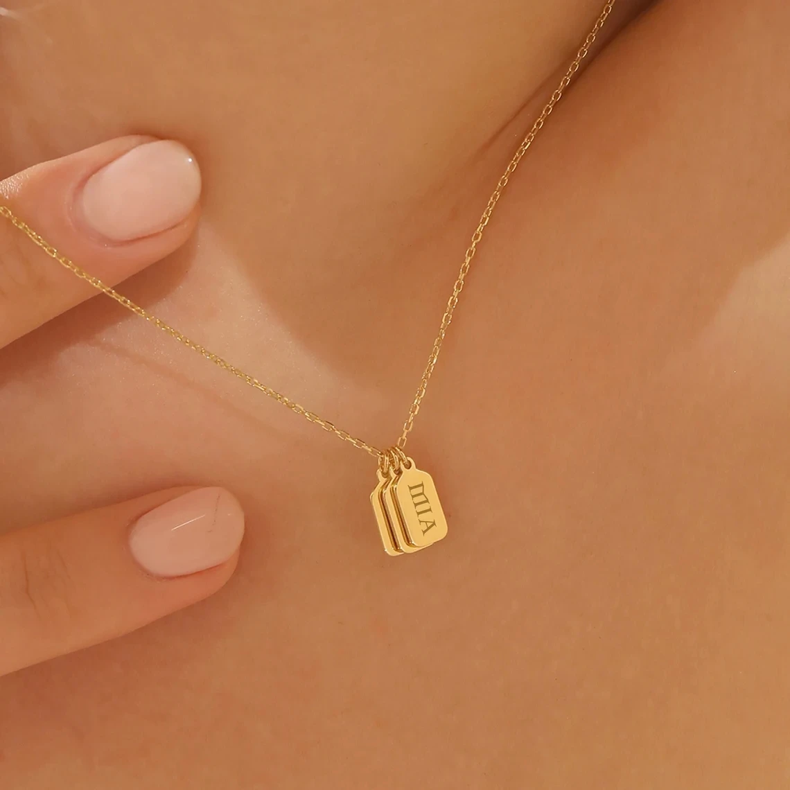 Custom Multiple Names Vertical Bar Necklace Stianless Steel Personalized Couple Kids Name Necklace Family Christmas Jewelry Gift