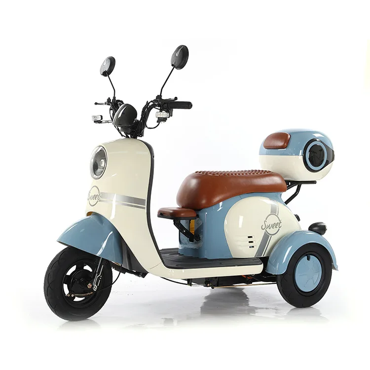 500W 48V Three-Wheel Electric Vehicle Unisex Adult Elderly Mobility Scooter with Kid Seat Smart Electronic Three-Wheel Scooter