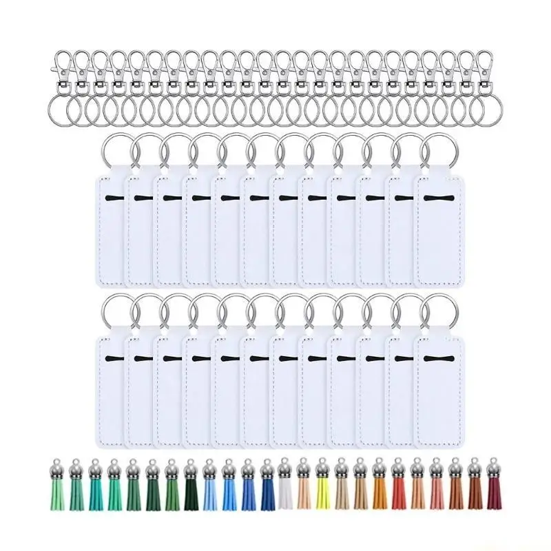 31BF Keychains Set Includes 24Pcs Silver Lobster Clasp 24Pcs Lip Holder Keychains