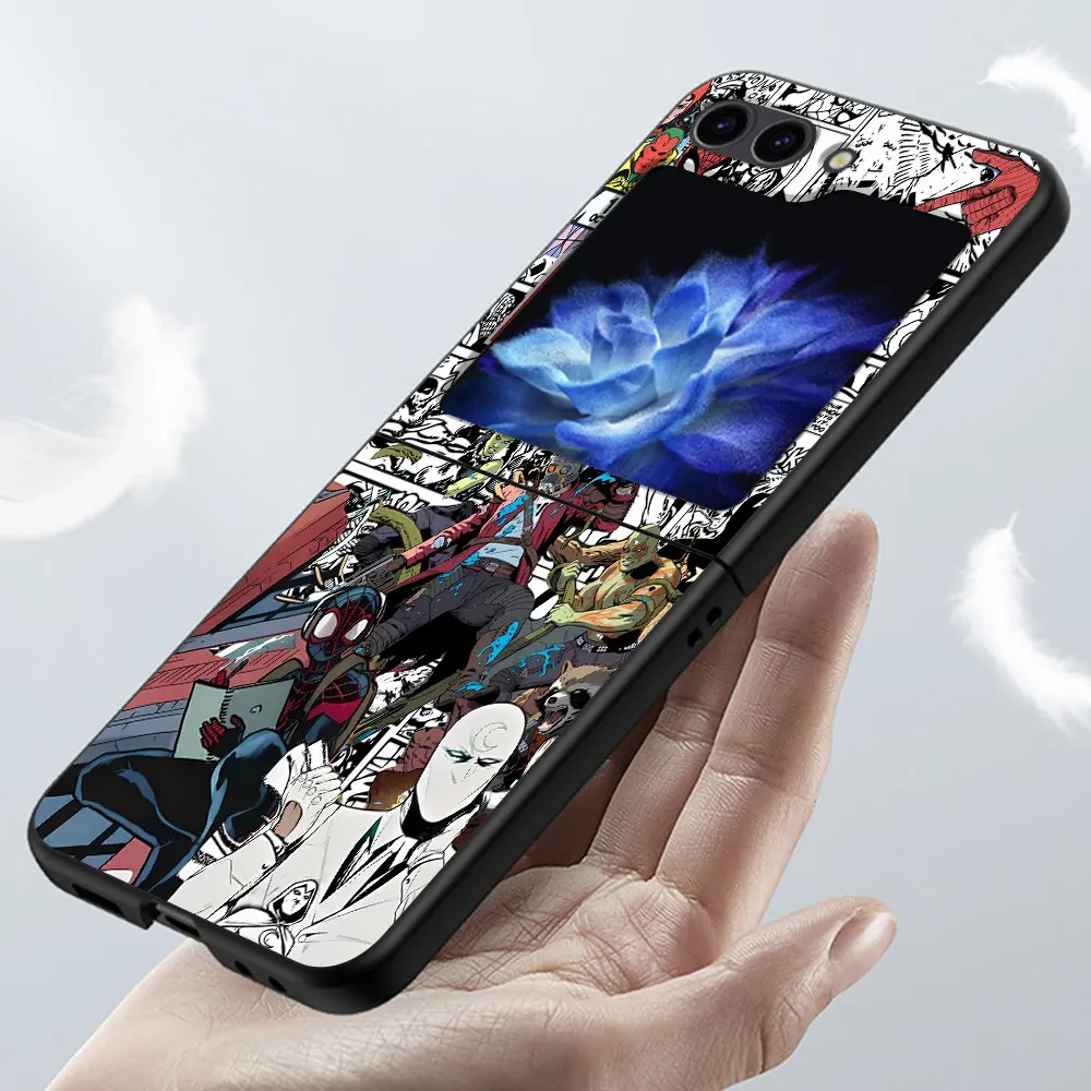 Marvel Avengers Comics Case for Samsung Galaxy Z Flip5 Folding Protective Cover Z Flip 5 Zflip5 Black Hard PC Mobile Phone Shell