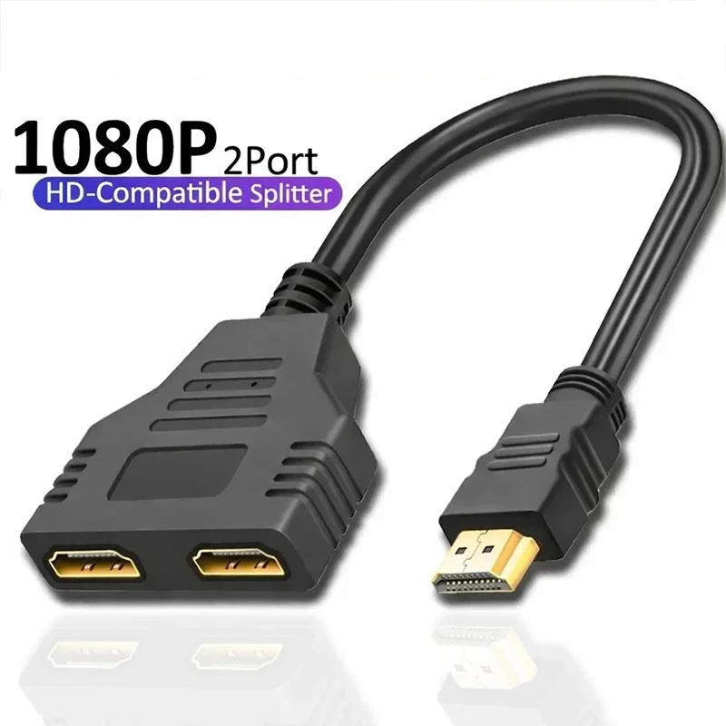 HDMI-compatible Splitter Adapter Cable 1 Male To 2 Female Dual Port 1080P 4K 3D For Xbox/PS4/PS3/DVD/PC/Laptop/TV Accessories