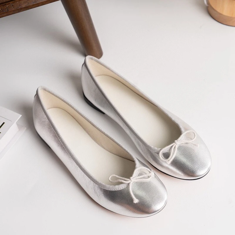 

Роскошные танцевальные туфли Мэри Джейн ручной работы, с низким вырезом, круглым носком и бантом, профессиональные балетные туфли для тренировок, женские туфли на плоской подошве.