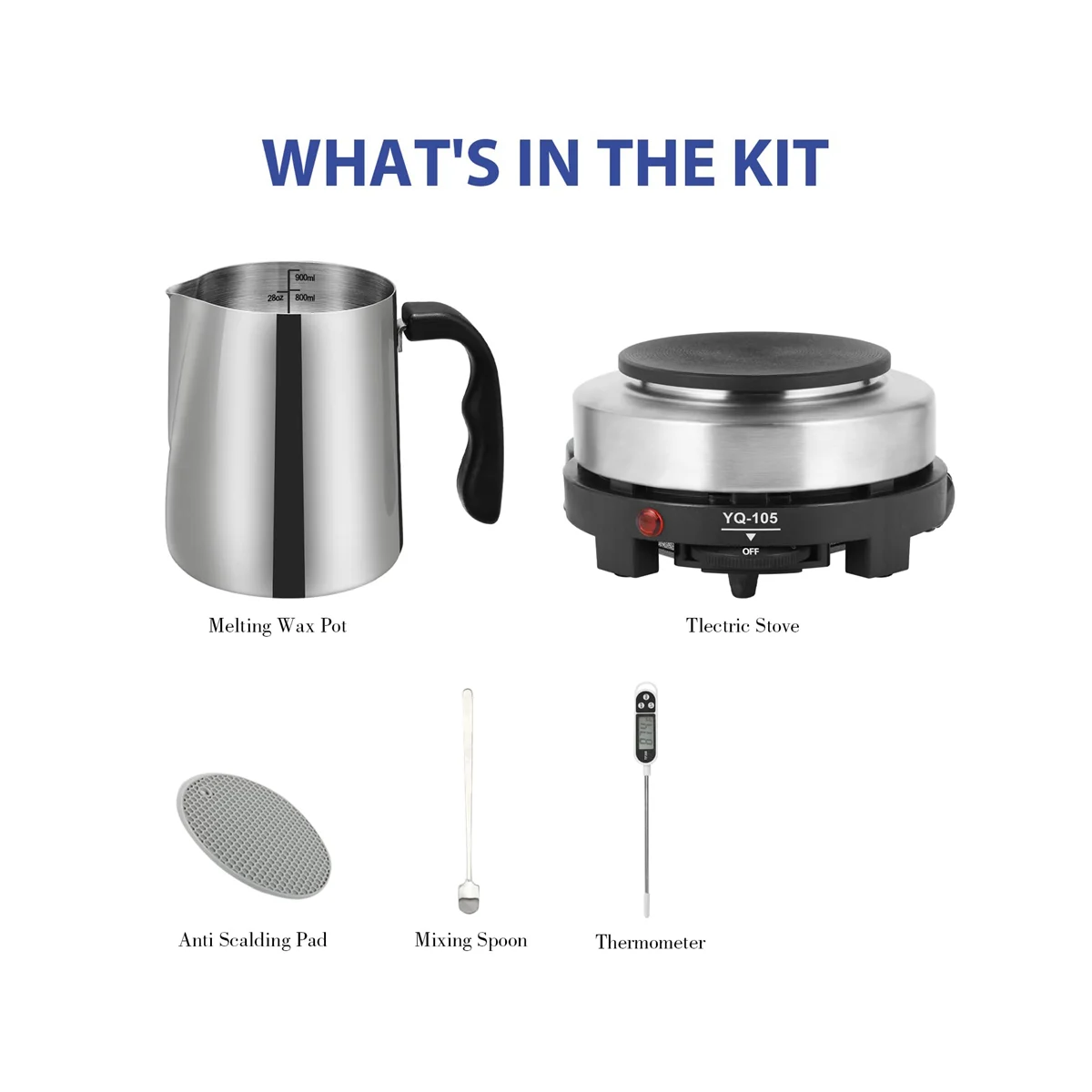 Candle Making Kit with Hot Plate,Candle Making Kit for Beginners with Melting Pot,Anti-Scalding Pad Perfect Set US Plug