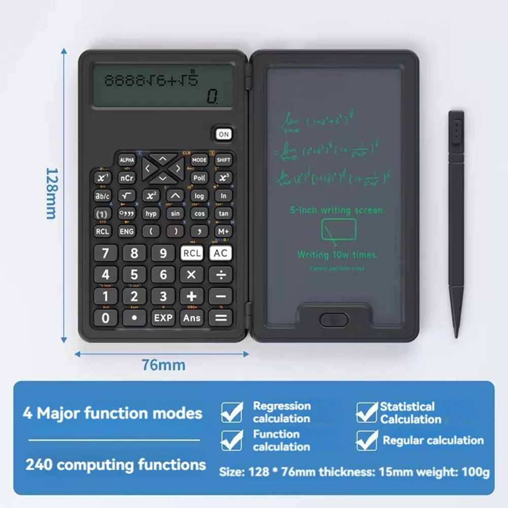 Calculator With Writing Board 12 Digits LCD Display Function Calculator Portable Calculator For Office School And Home